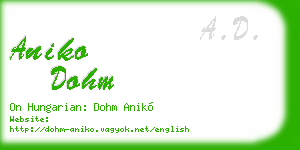 aniko dohm business card